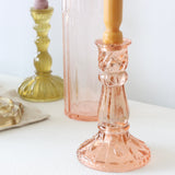 Blush Recycled Glass Taper Candle Holder - Holistic Habitat 