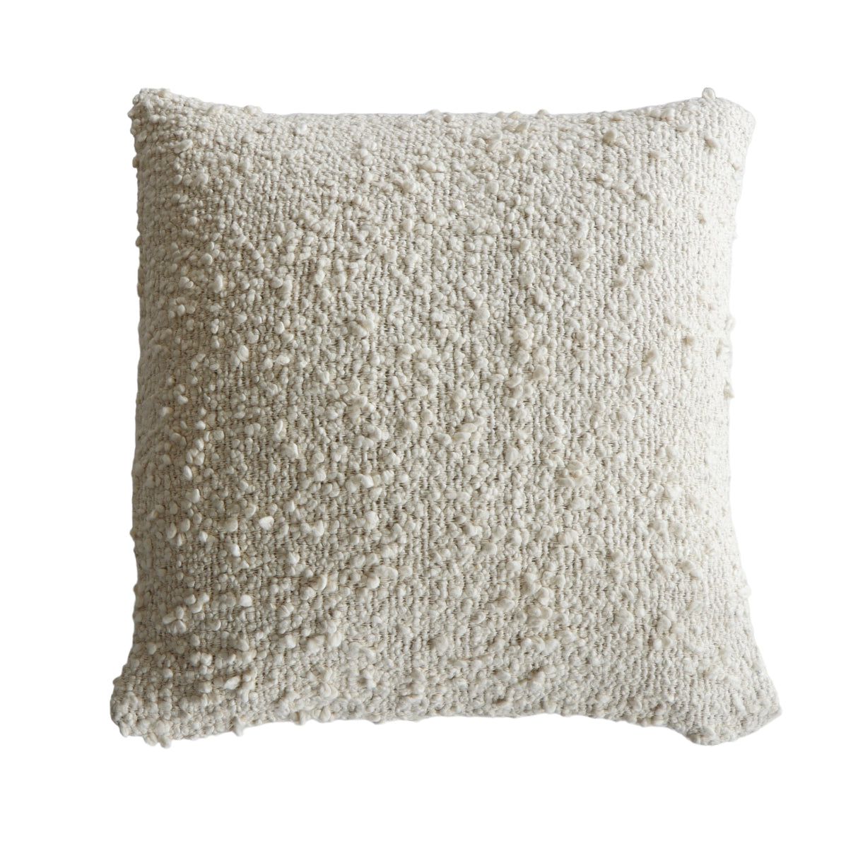 Ivory Boucle Cotton Pillow 20x20 - Holistic Habitat 