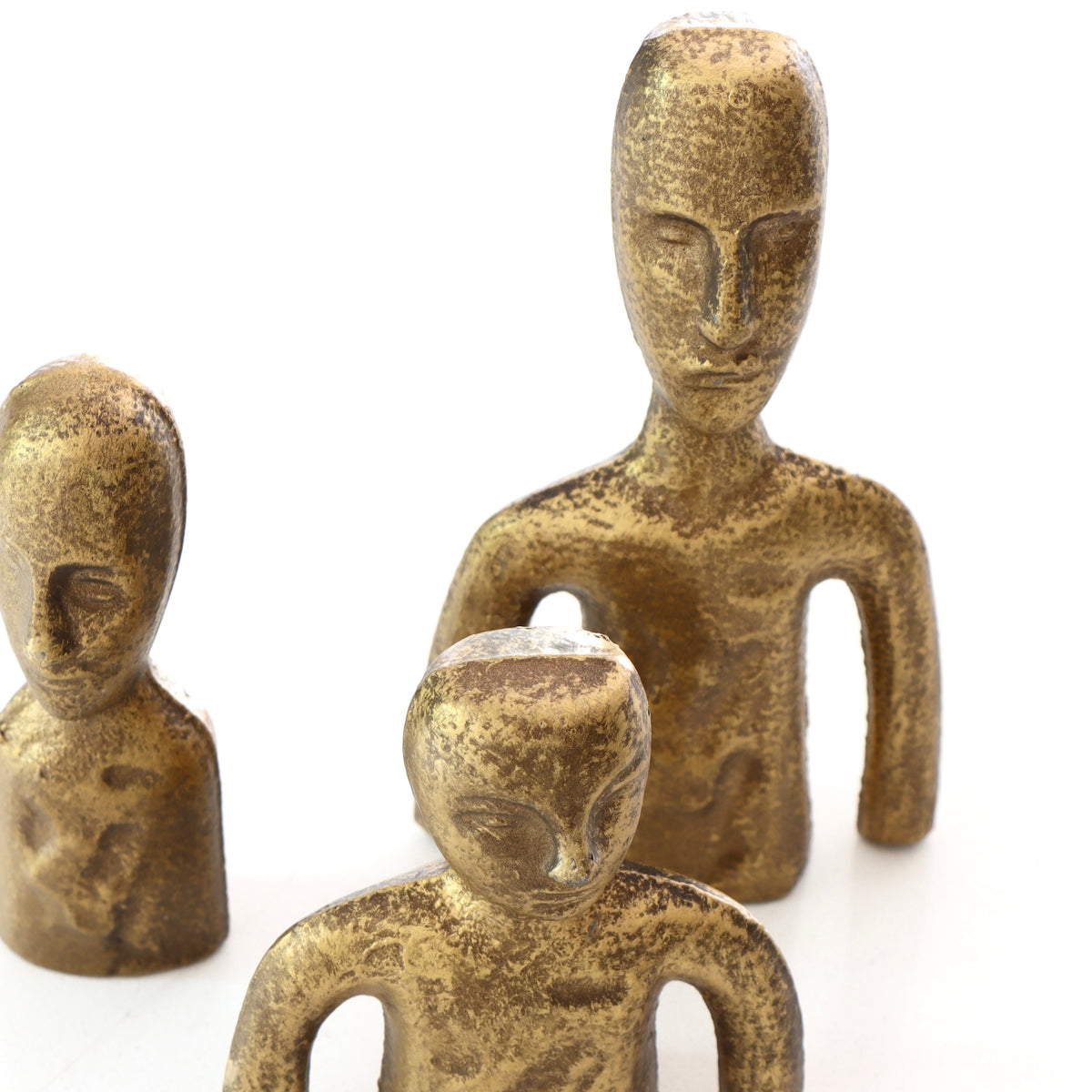 Sleepy Heads Antique Gold Cast Iron Figures - Set of 3 - Holistic Habitat 