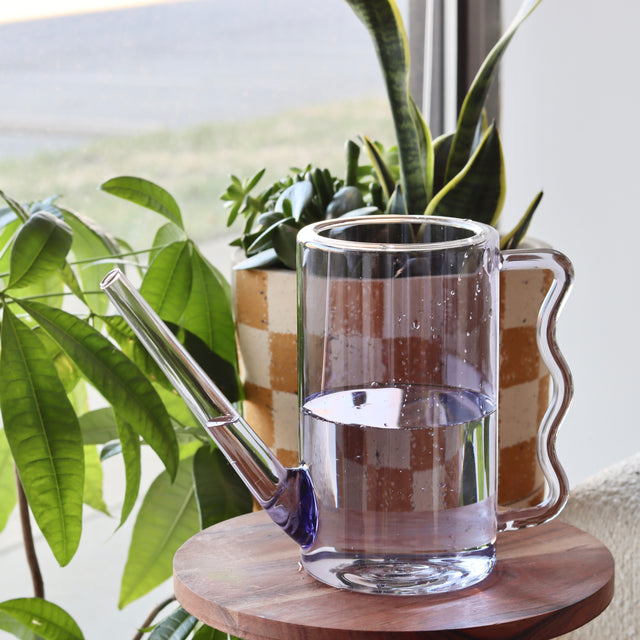 Ellie Lavender Glass Watering Can - Holistic Habitat 