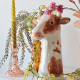 Annabelle Hand Painted Stoneware Cow Vase - Holistic Habitat 