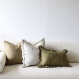 Miles Olive Tweed Wool Blend Pillow Cover