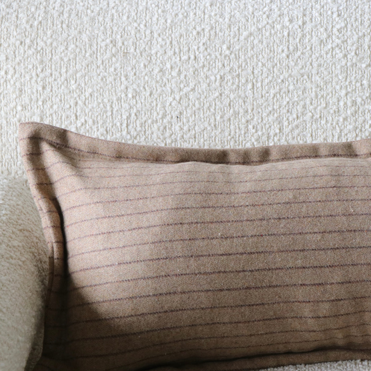 Jordan Wool Blend Beige Stripe Long Lumbar