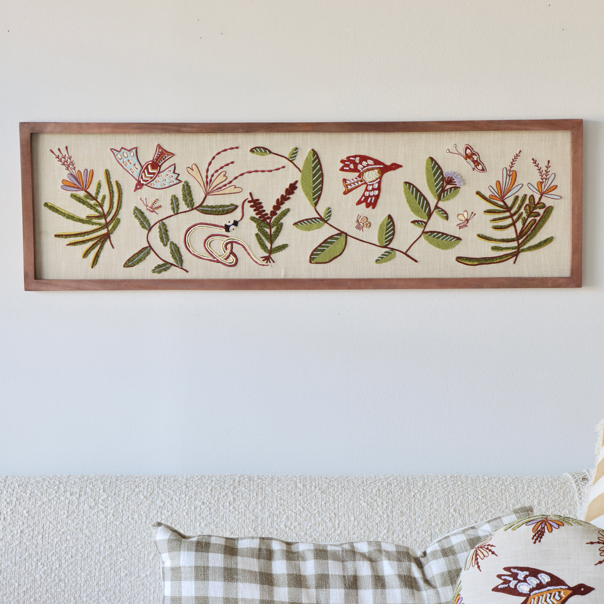 Garden Party Embroidered Wall Art - Holistic Habitat 