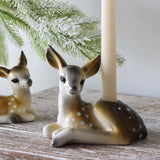 Ceramic Fawn Taper Candle Holder - Holistic Habitat 