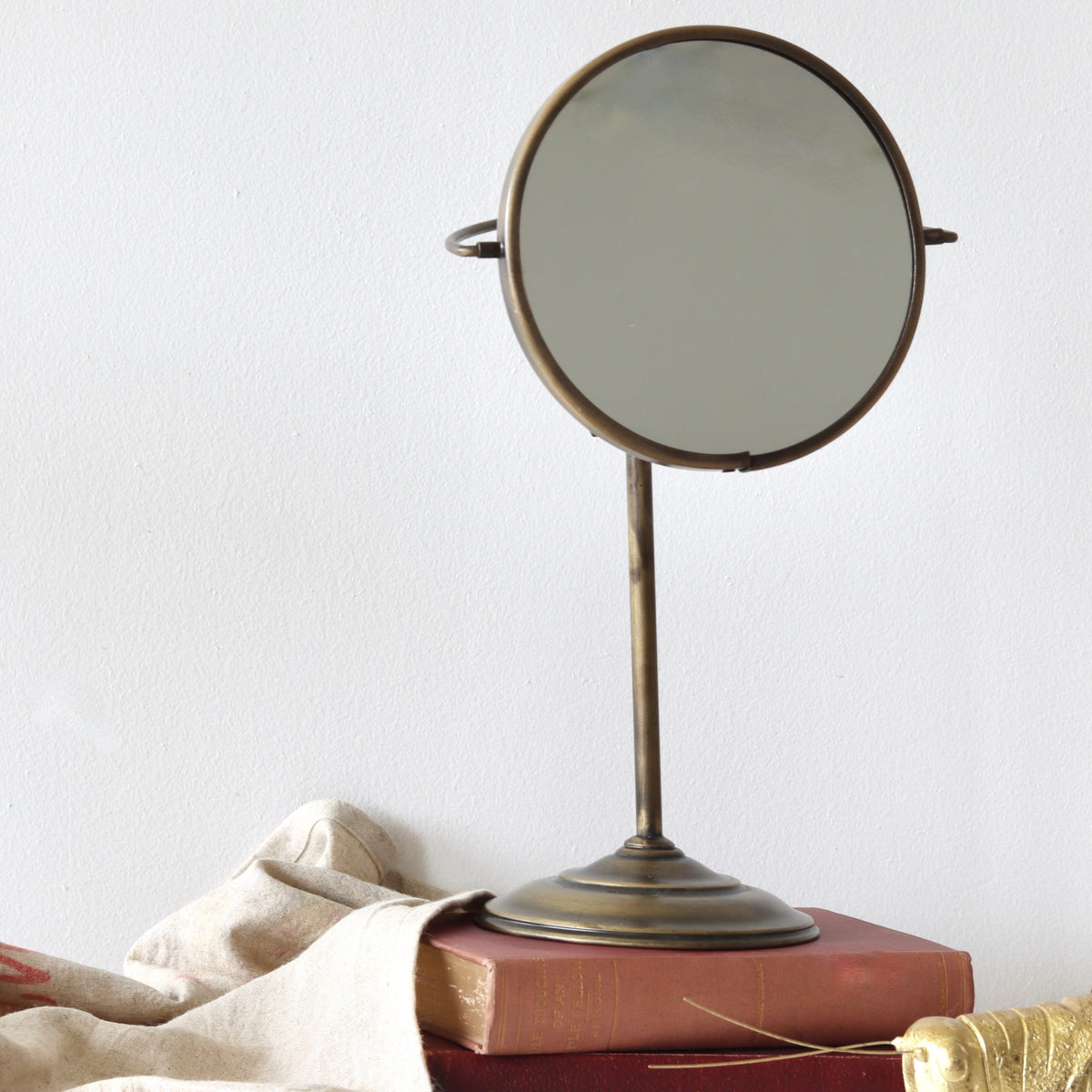 Antiqued Brass Finish Vanity Mirror - Holistic Habitat 