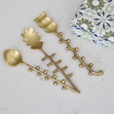 Brass Frond Spoon Trio