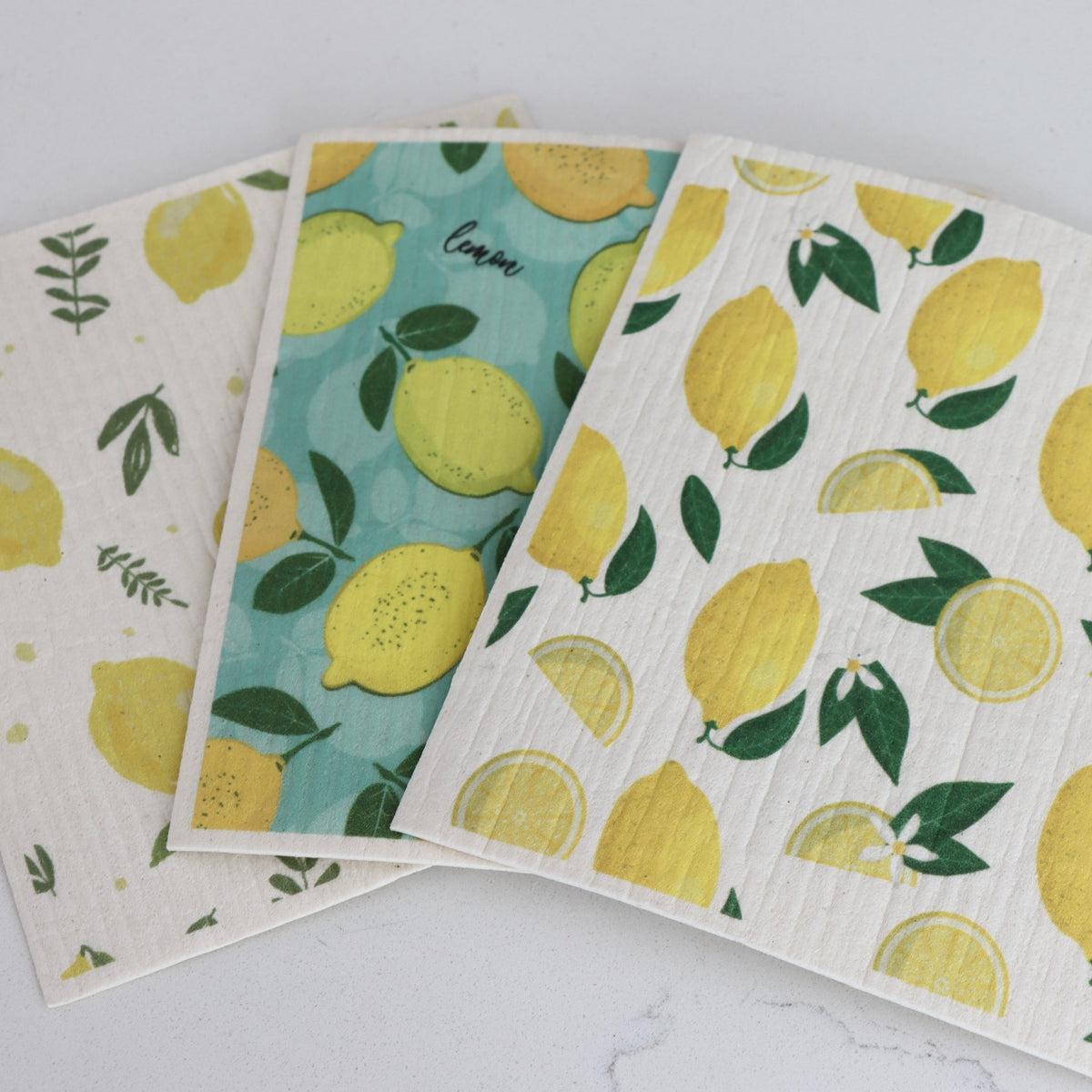 Summer Lemons Swedish Dishcloths - Set of 3 - Holistic Habitat 