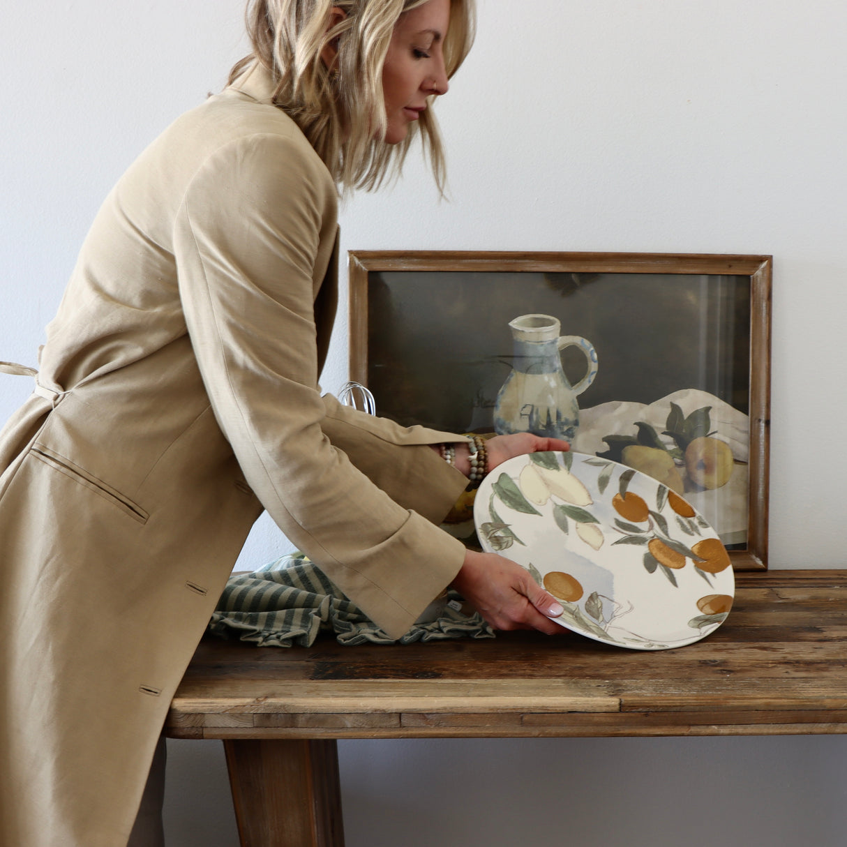 Citrus Trees Stoneware Platter