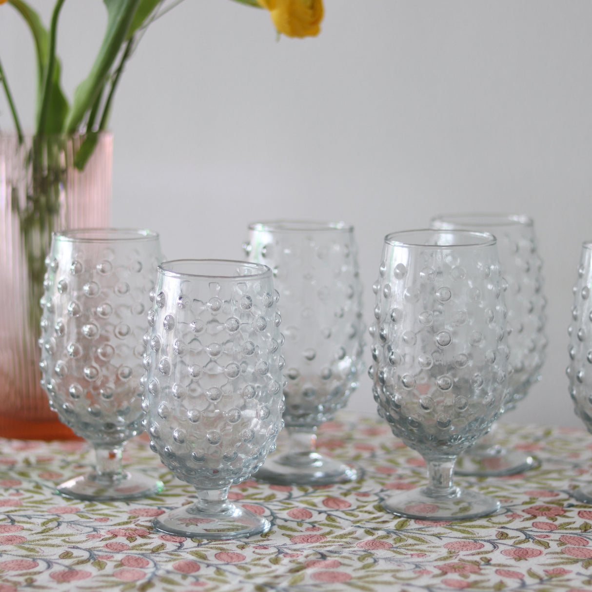 Glass Hobnail Goblets - Set of 6 - Holistic Habitat 