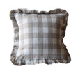 Natural Gingham Ruffled French Linen Pillow Cover - 18 inch - Holistic Habitat 