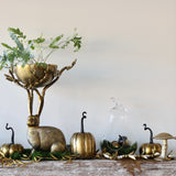 Gold Cast Aluminum Pumpkin - Large - Holistic Habitat 