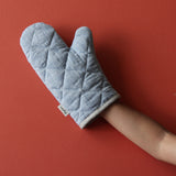 Blue Melange Linen Oven Mitt - Holistic Habitat 