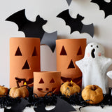 Tall Terracotta Jack-O-Lantern Luminaries - Set of 6 - Holistic Habitat 