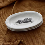 Flora & Fauna Oval Stoneware Tapas Plates - Set of 4 - Holistic Habitat 