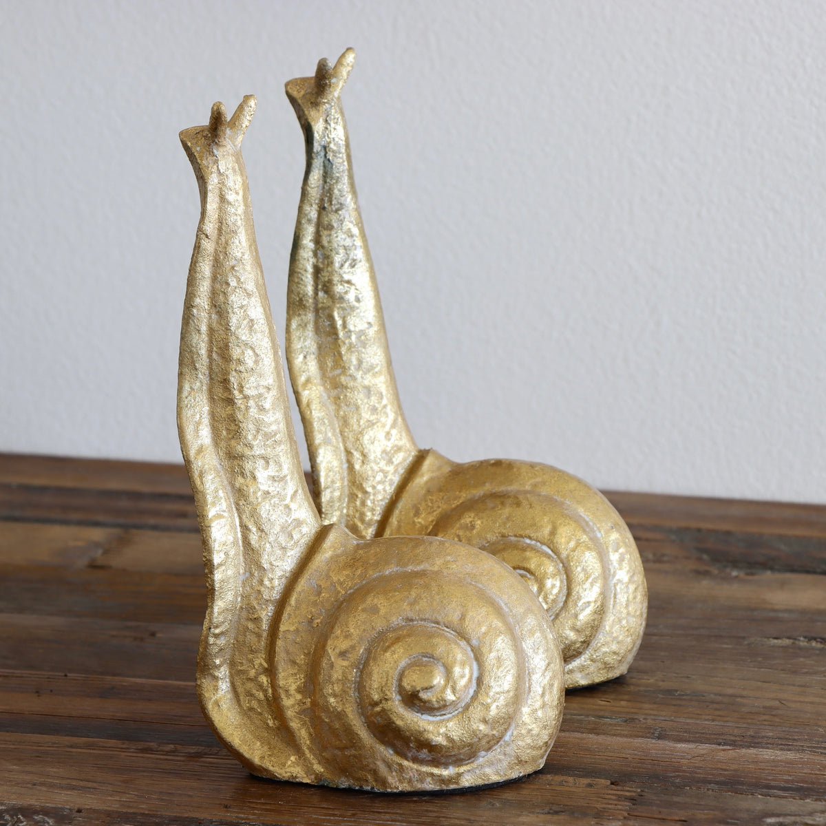 Gold Snail Cast Iron Bookends - Holistic Habitat 
