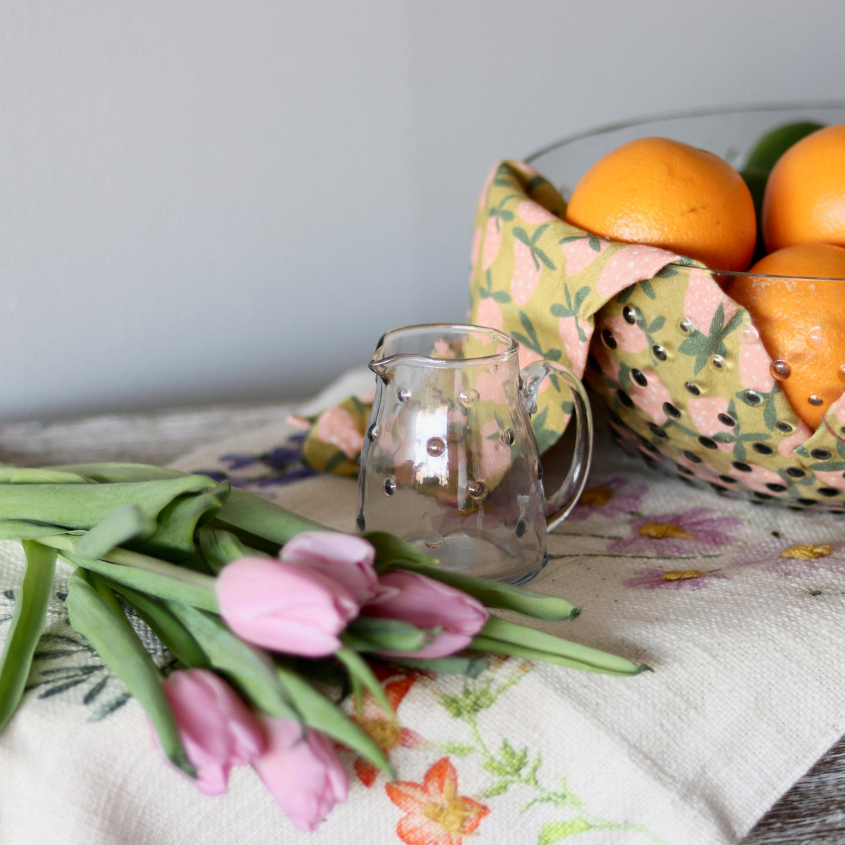 Glass Hobnail Creamer Pitcher - Holistic Habitat 