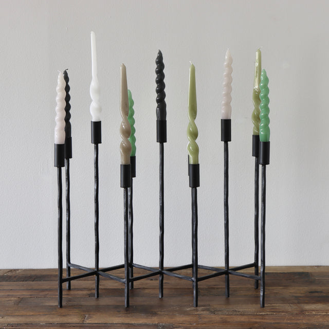 Mod Primitive Forged Iron Candelabra - Holistic Habitat 