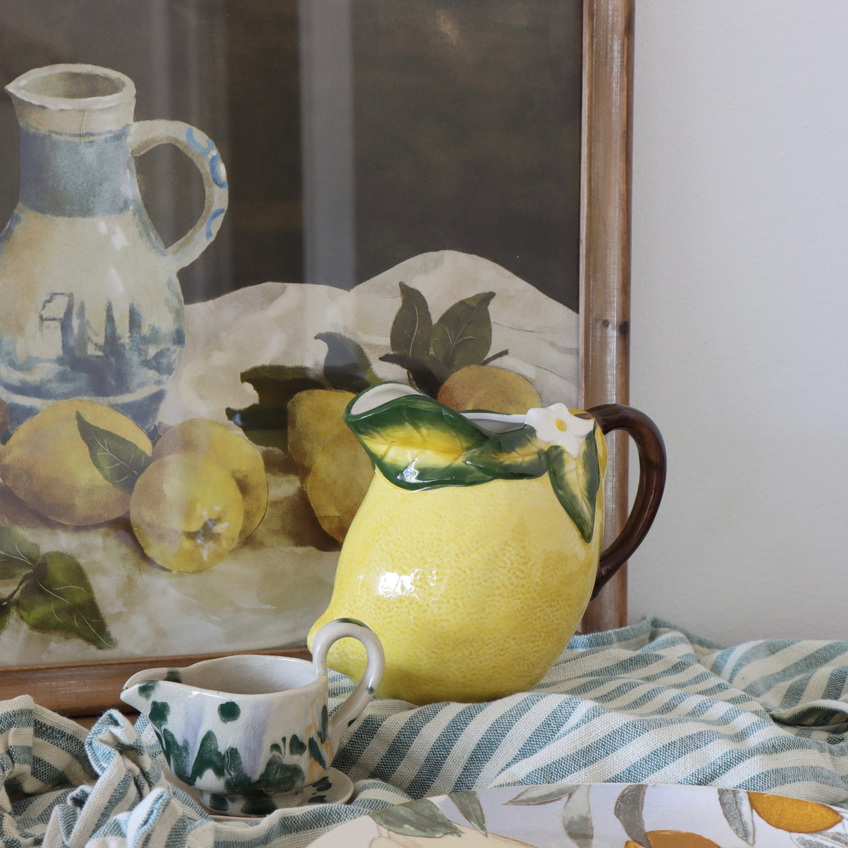 Lovely Lemon Hand-Painted Pitcher