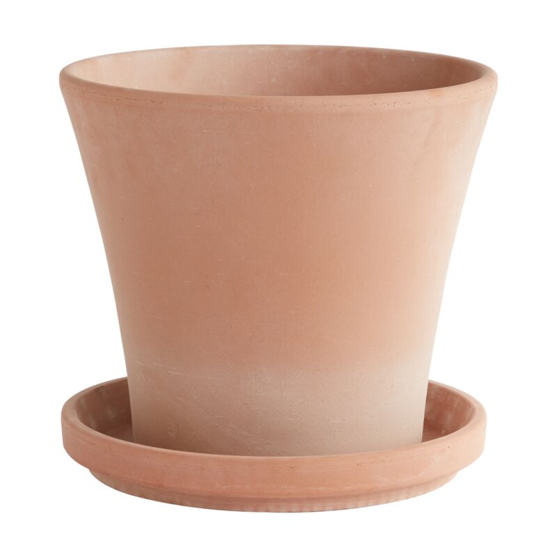 Everly Terracotta Pot With Saucer - Large - Holistic Habitat 