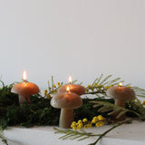 Taupe Mushroom Candles - Set of 4 - Holistic Habitat 