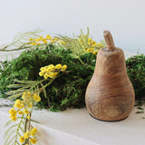 Carved Mango Wood Pear - Holistic Habitat 