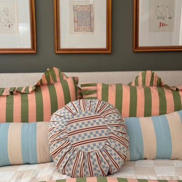 Bellows Stripe Cotton Cushion Cover