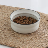 Black Rimmed Stoneware Pet Bowl 17 Oz - Holistic Habitat 