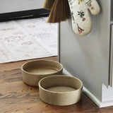 Pet Paws Debossed Stoneware Pet Bowl - Cocoa - Holistic Habitat 