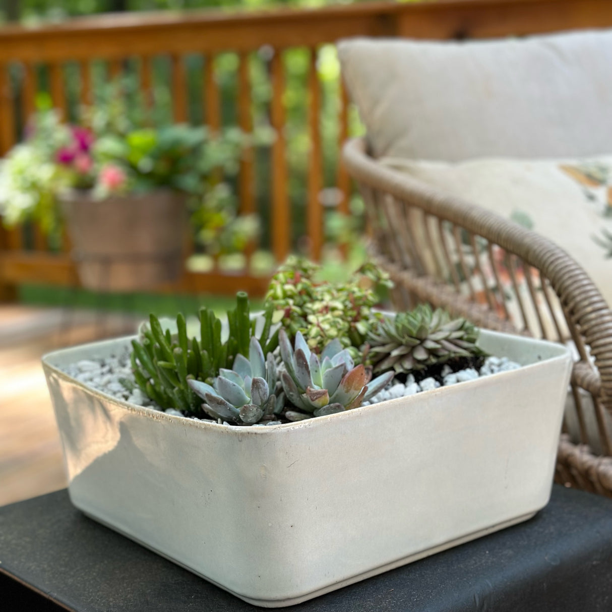 Valli Square Stoneware Planter - Holistic Habitat 