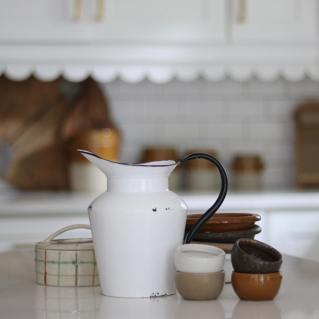 Belle Enameled Pitcher Vase