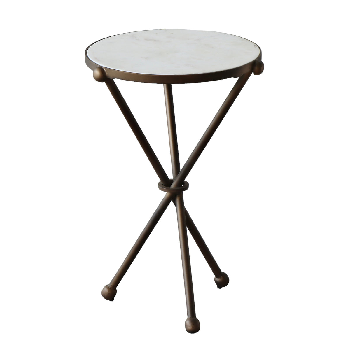 Willa White Marble and Gold Accent Table - Holistic Habitat 