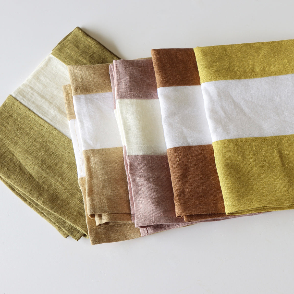 Chartreuse Zero-Waste Striped Linen Tea Towel - Holistic Habitat 