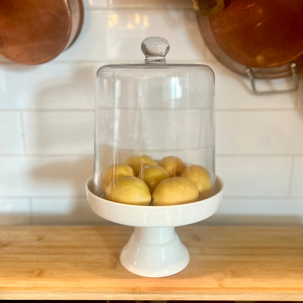 Melody Glass Cloche with Ivory Pedestal - Holistic Habitat 