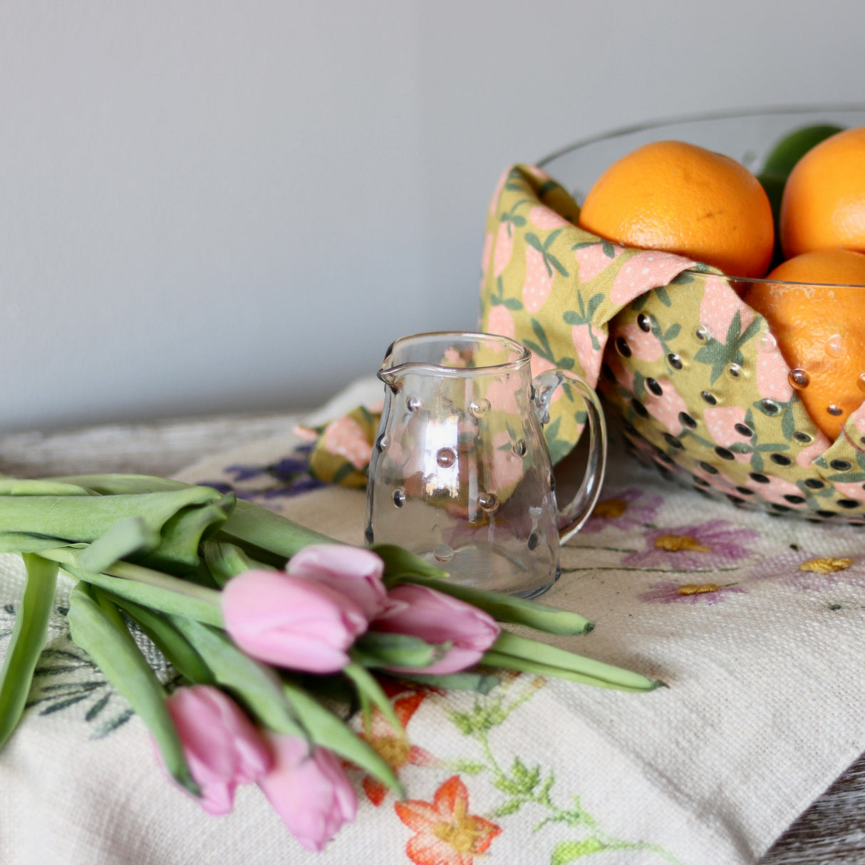 Glass Hobnail Creamer Pitcher - Holistic Habitat 