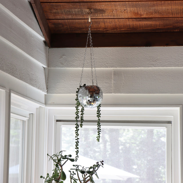 Disco Ball Hanging Planter - 6 Inch - Holistic Habitat 