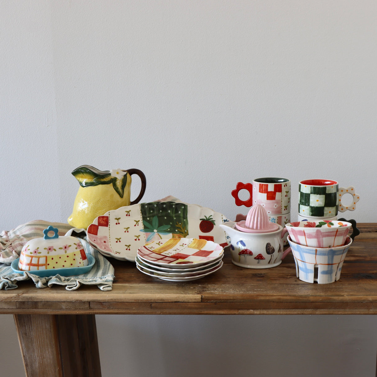 Flower Basket Hand-Painted Berry Bowls