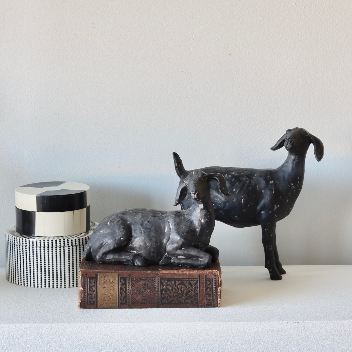 Maude Distressed Resin Goat - Holistic Habitat 