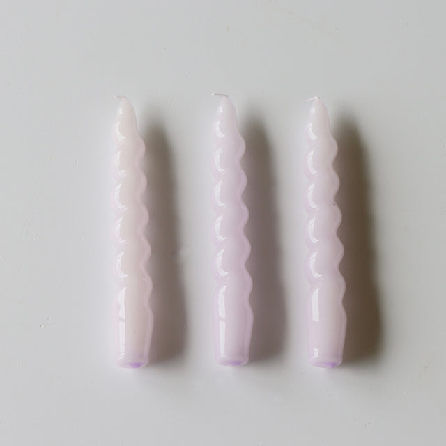 Spiral Taper Candles - 3 Pack - Lilac - Holistic Habitat 