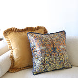 Mustard Velvet Ruffled Pillow 20 Inch