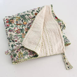 Summer Garden Quilted Cotton Kantha Throw - Holistic Habitat 