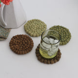 Green Earth Handmade Wool Felt Ball Coasters - Set of 4 - Holistic Habitat 