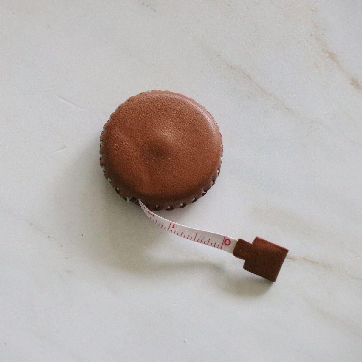 Cinnamon Stitched Leather Tape Measure