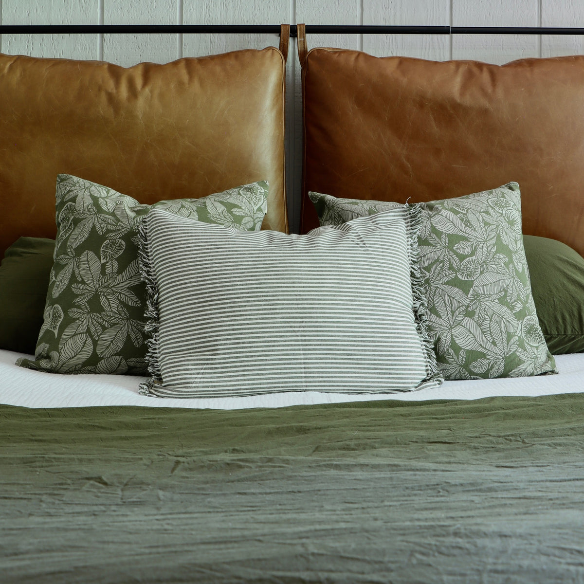 Abby Stripe Charcoal Pillow Cover - Holistic Habitat 