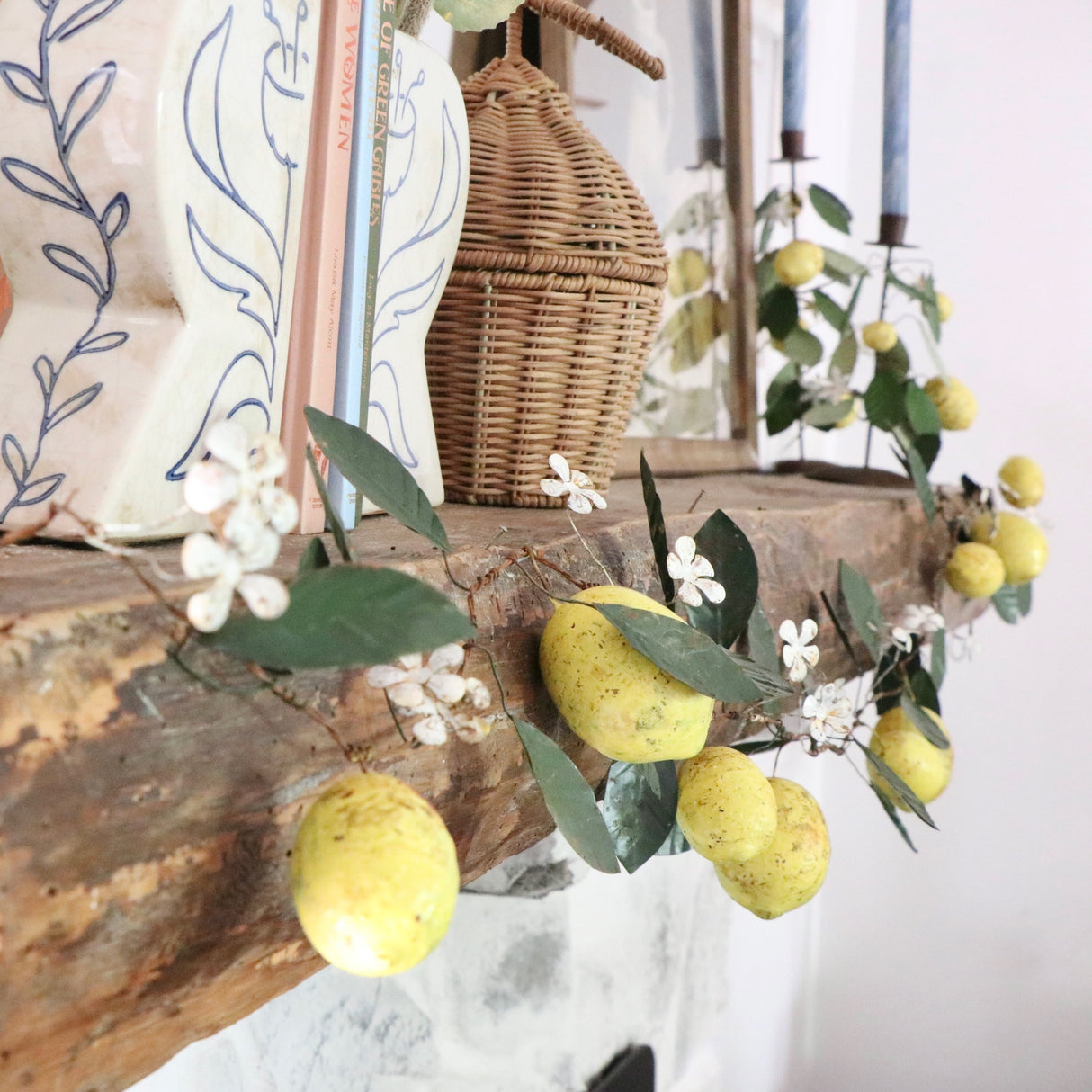 Lemon Tree Hand-Painted Metal Vintage Reproduction Toleware Garland