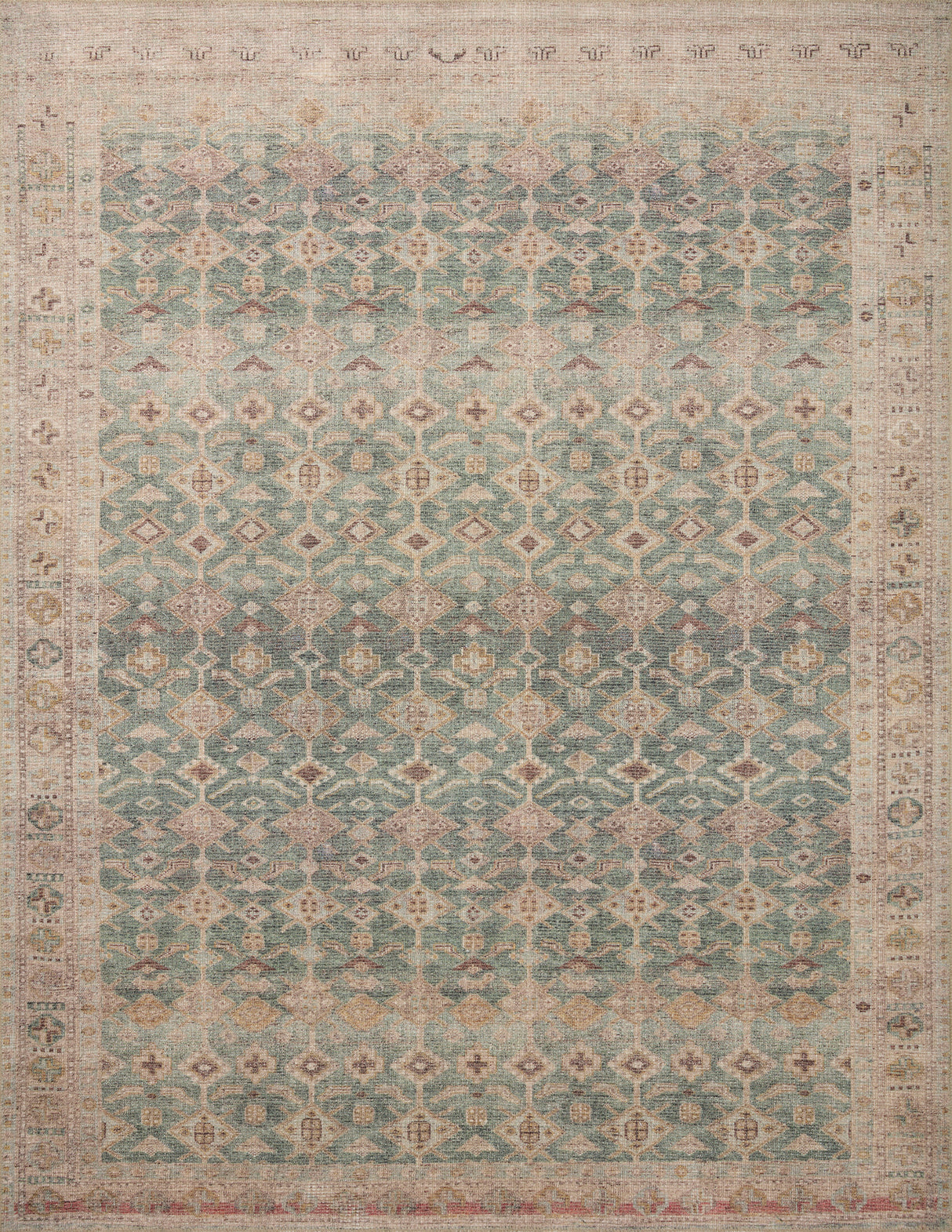 Aubrey Rug- Aqua & Sand - Holistic Habitat 