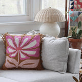 Bubblegum Daisy Tufted Fringe Pillow - Holistic Habitat 