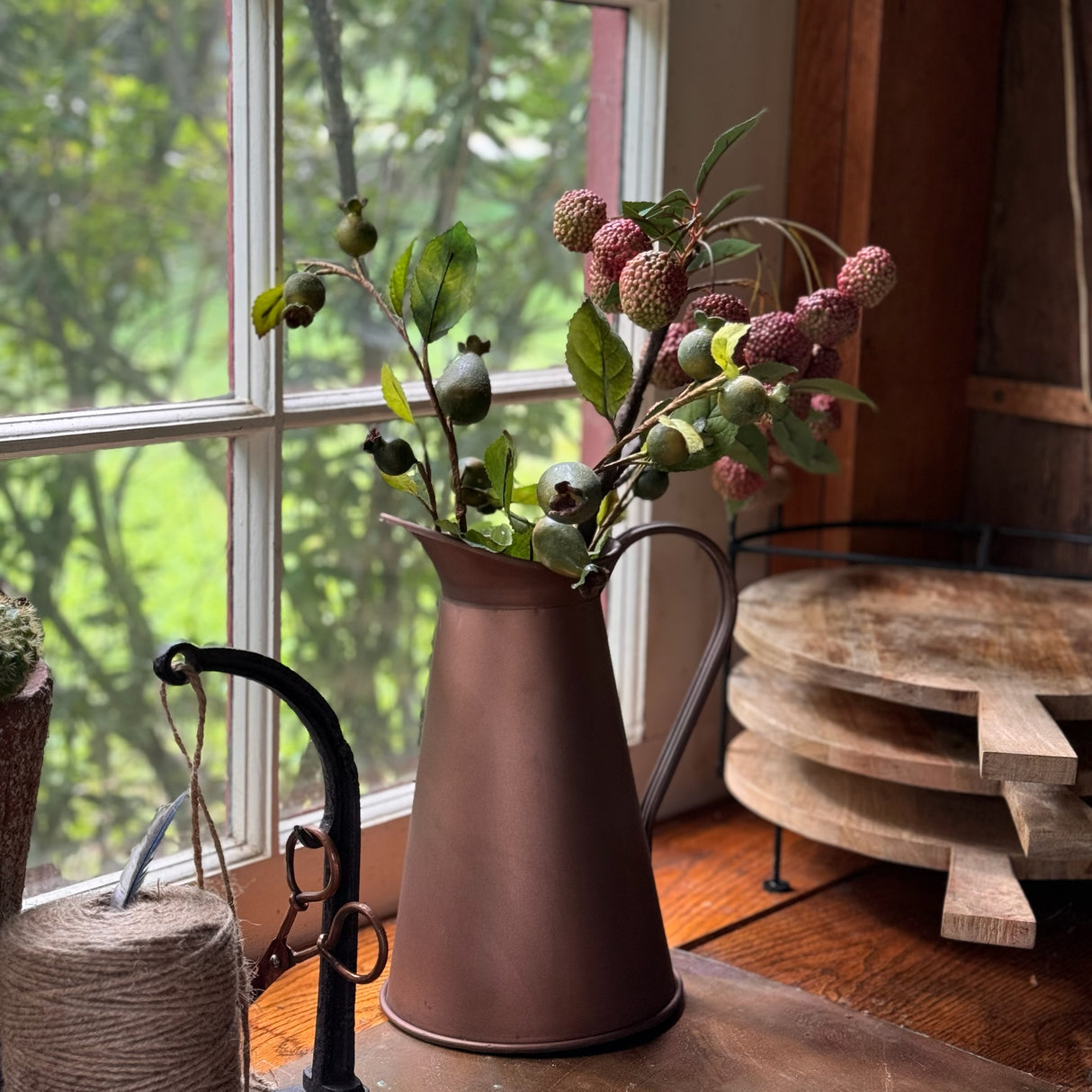 English Countryside Copper Finish Pitcher Vase