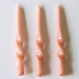 Twist Taper Candles - 3 Pack - Plaster Pink - Holistic Habitat 