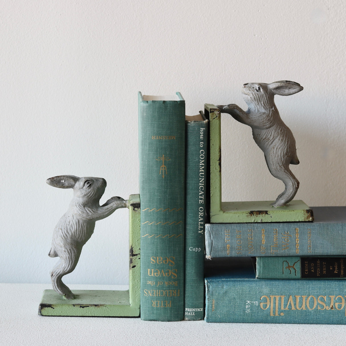 Secret Garden Cast Iron Bunny Bookends - Holistic Habitat 